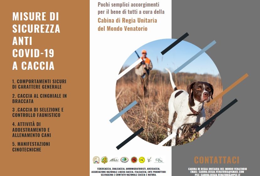 Comportamenti da seguire anti Covid19 a caccia: il documento della Cabina di Regia nazionale