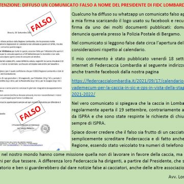 Attenzione: diffuso un comunicato falso a nome del Presidente di Fidc Lombardia