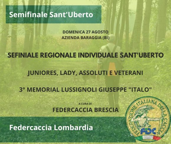 Semifinale regionale individuale Sant’Uberto: domenica 27 agosto appuntamento con Federcaccia Brescia