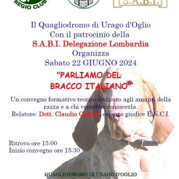 Raduno amatoriale continentali italiani a Urago d’Oglio: un convegno dedicato al bracco italiano