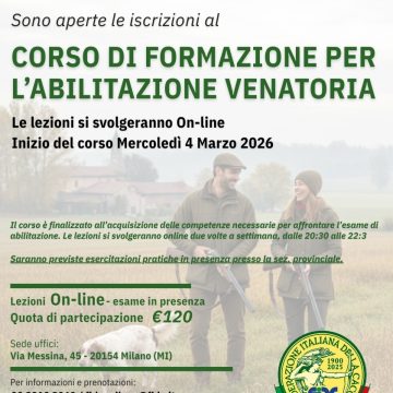 Corso di Formazione per l’Abilitazione Venatoria con Fidc Milano Monza e Brianza: iscrizioni aperte