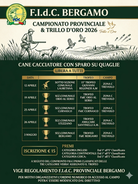 Fidc Bergamo: al via il Trillo d’Oro 2026