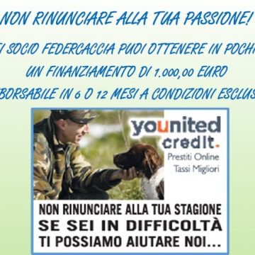 Non rinunciare alla tua passione: Federcaccia a sostegno dei suoi cacciatori con un finanziamento di 1000 euro