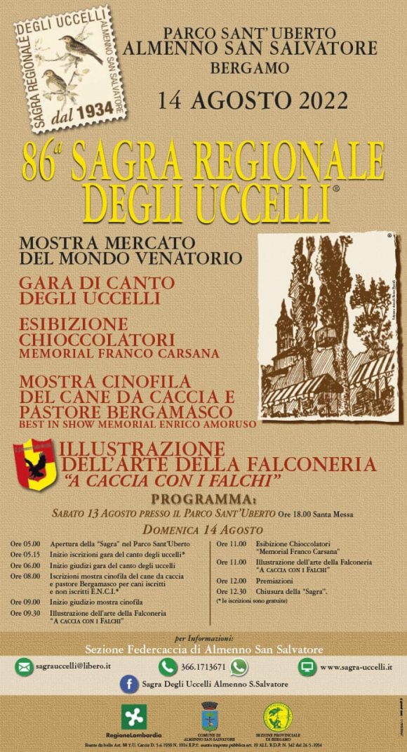 Torna la Sagra degli Uccelli di Almenno San Salvatore in provincia di Bergamo: appuntamento domenica 14 agosto