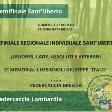 Semifinale regionale individuale Sant’Uberto: domenica 27 agosto appuntamento con Federcaccia Brescia
