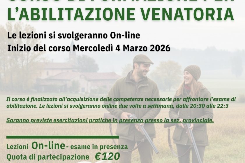 Corso di Formazione per l’Abilitazione Venatoria con Fidc Milano Monza e Brianza: iscrizioni aperte