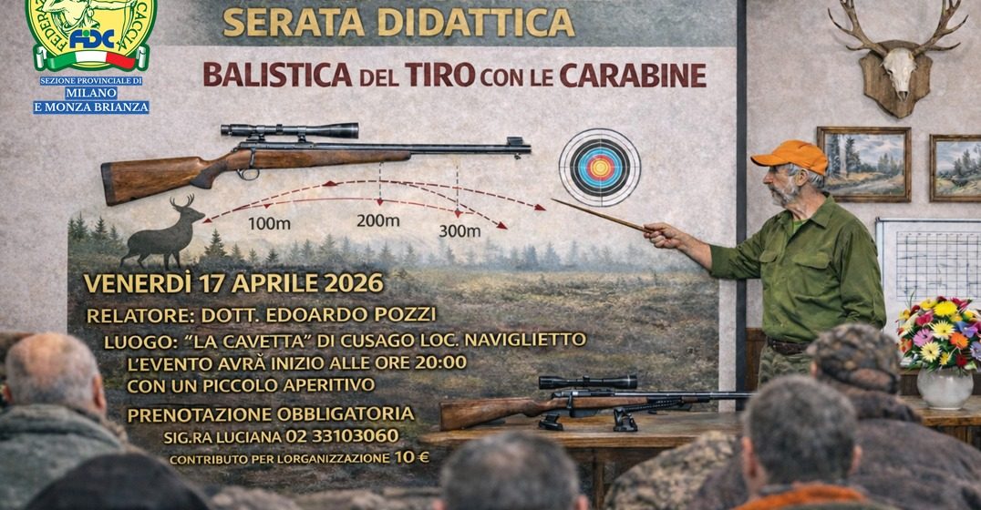 Federcaccia Milano Monza e Brianza: a Cusago una serata dedicata ai segreti della balistica 