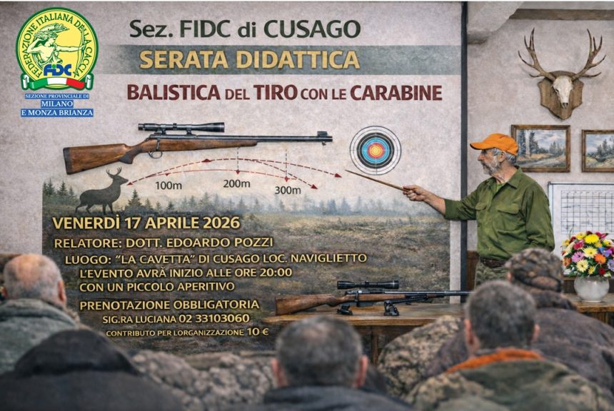 Federcaccia Milano Monza e Brianza: a Cusago una serata dedicata ai segreti della balistica 