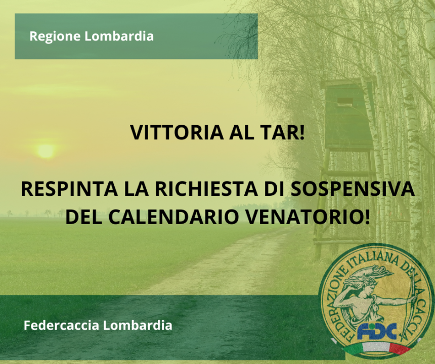 Vittoria al Tar: respinta la richiesta di sospensiva del calendario regionale