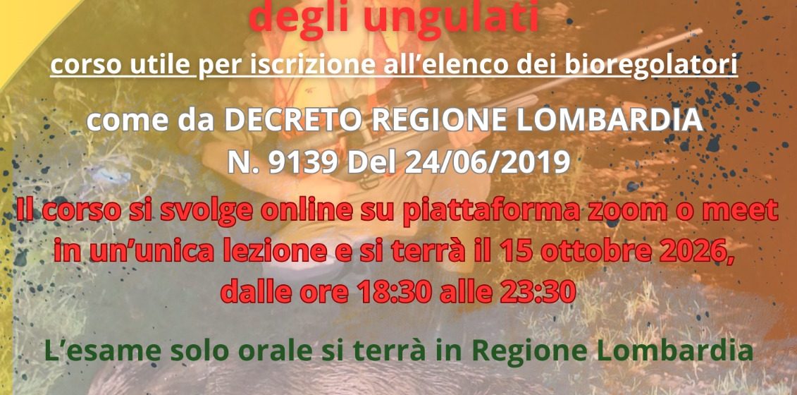 Federcaccia Lombardia lancia il corso online per operatore abilitato al controllo degli ungulati