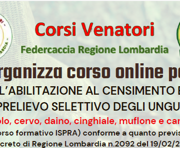 Al via le iscrizioni per il corso invernale di abilitazione al censimento e prelievo selettivo degli ungulati