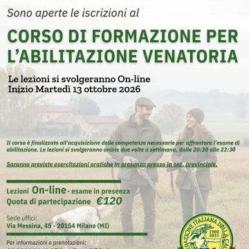 Corso di formazione per l’abilitazione venatoria promosso da Federcaccia Milano e Monza Brianza